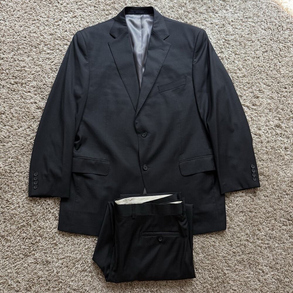 Vintage Daniel Cremieux Loro Piana Black 130's Wool Suit Men’s Size 43R Pants 37